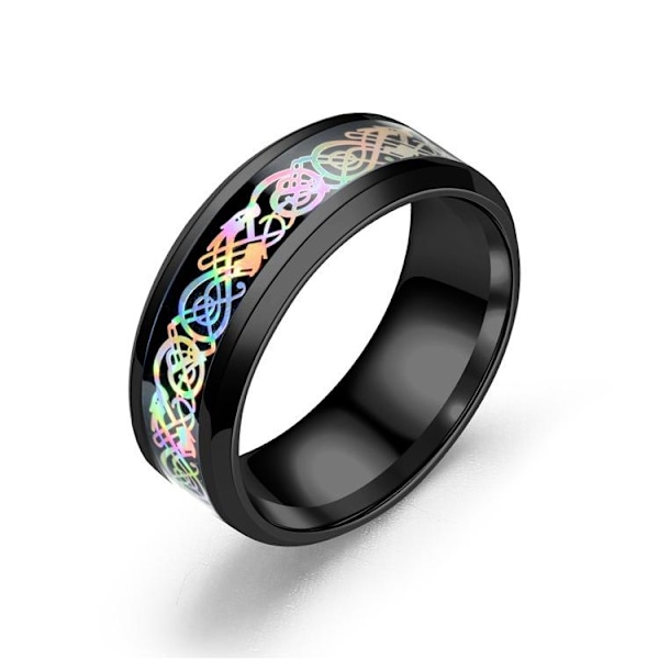 Farverig Glare Dragon Mønster Ring | Modesmykke Statement P blå farverig nr. 11