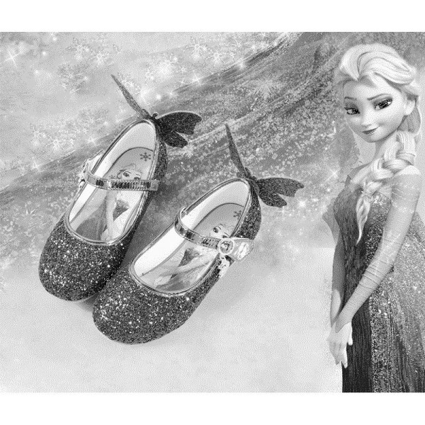 prinsessesko elsa sko børnefestsko sølvfarvede 20,5 cm / størrelse 34