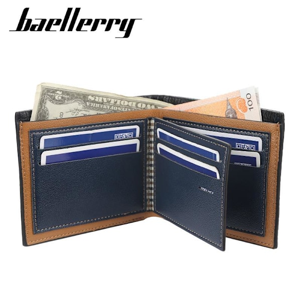 Baellerry miesten korttilompakot Vintage nahkainen korttiteline Bifold p musta 12 cm * 10 cm * 2 cm