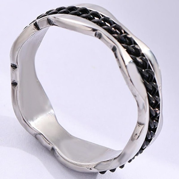antistress spinner roterande fidget ring ringar svart Size11/20.8mm