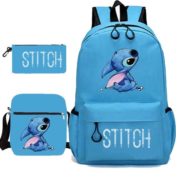 stitch ryggsäck pennfodral axelremsväskor pack (3st) ljusblå 4