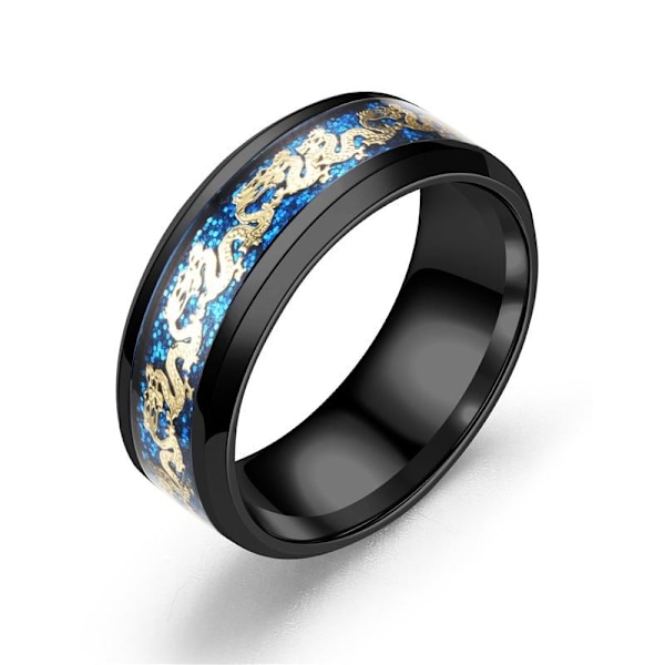 Double Dragon Gold Piece 4-Color Gold Layer Ring Modesmycken för gyllene gyllene drake nr 9