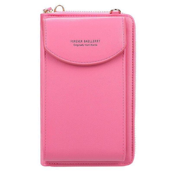 Fashion Dame tegnebog Crossbody Taske Clutch Læder kortholder persisk pink