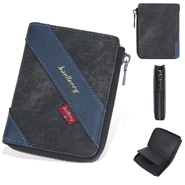 Baellerry Miesten Lompakko Business Color Blocking RFID Nahka Slim Zi musta