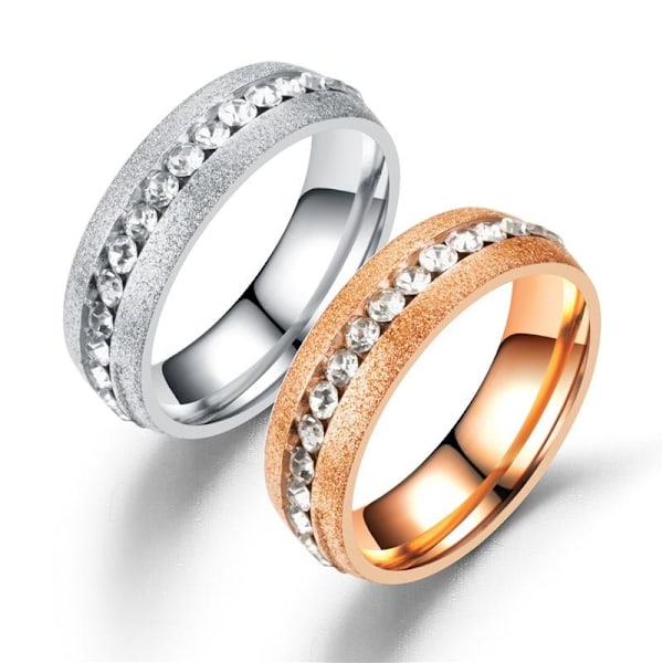 Rose Gold Steel Diamond Dubbade enkelrads parring med frostade i roséguld frostat nr 11