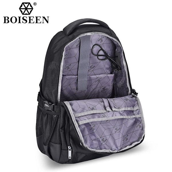 Boiseen Business Laptop Ryggsekk for menn Vanntett Multifunksjon svart