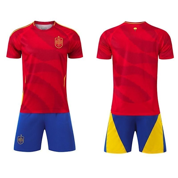 25 Spania Fotballandslagstrøye og Shortssett - Barn og Voksen 2XL/185CM