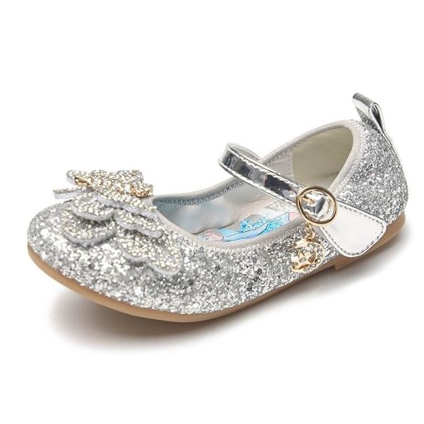 elsa prinsess skor barn flicka med paljetter silverfärgad 15.5cm / size24