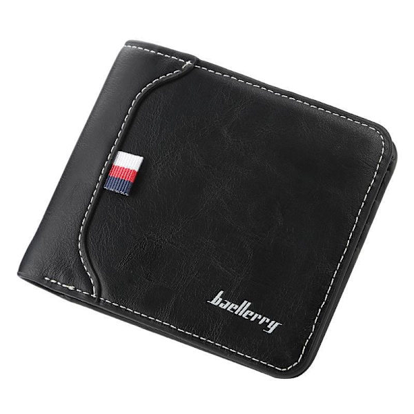 Baellerry Pu Läder Män Kort Plånböcker Business Casual Liten Vik Ljuskaffe