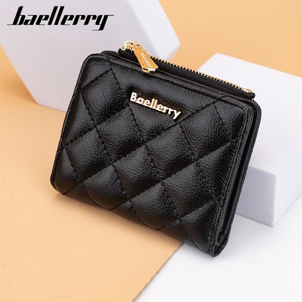 Baellerry Kort plånbok för kvinnor Mode Quiltad Bifold Zipper My ljusblå