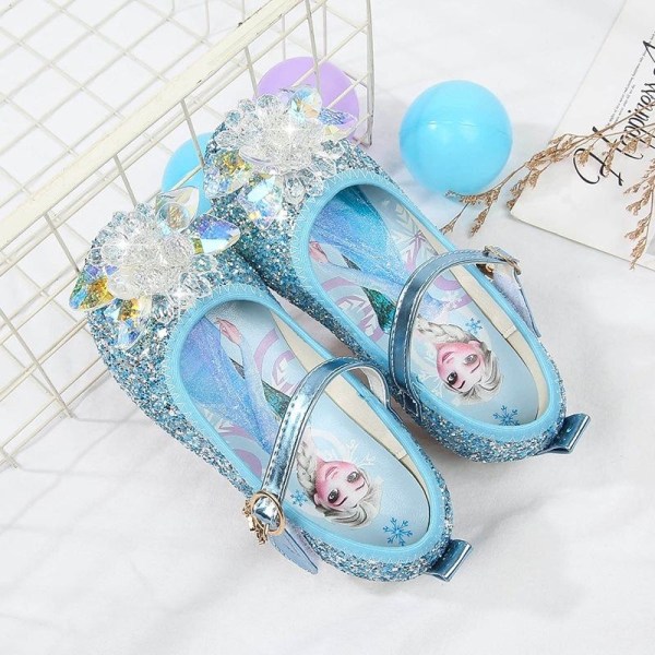 prinsesskor elsa skor barn festskor blå 16cm / size25