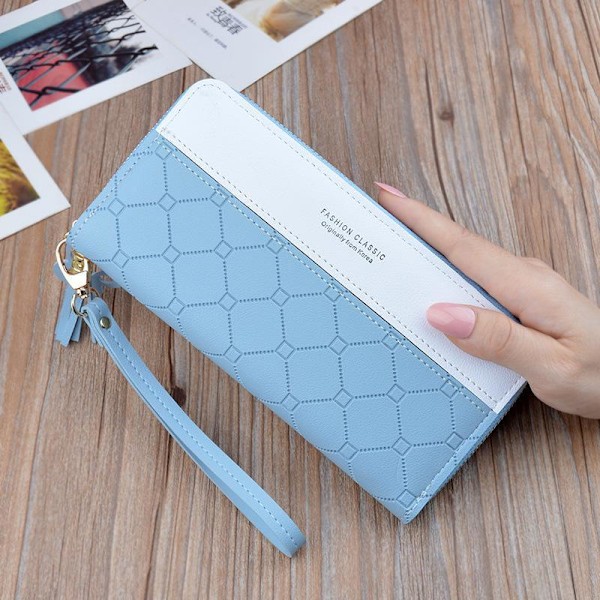 Baellerry Ladies Clutch Bags Fashion Handväskor PU läder telefon Blå 19.5cm*9.5cm*2.5cm