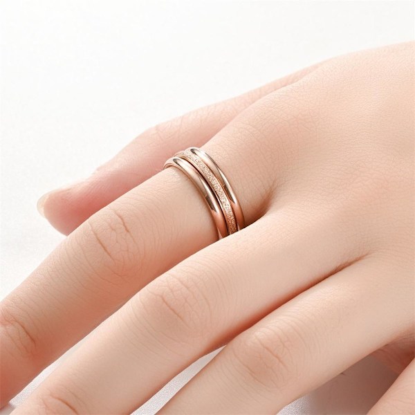 Three Lives Three Worlds klassisk parring i frostad finish rosa guld sansheng nr 8