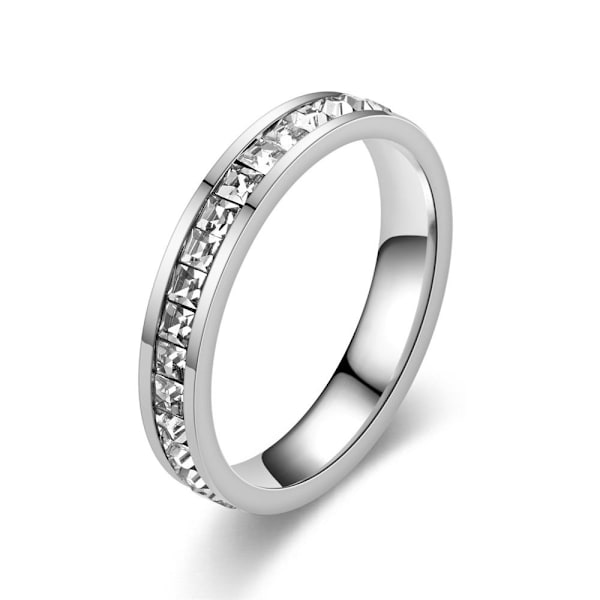 Stjernehimmel diamantring: 14K guld lille firkantet, cirkel- og 4 mm rosa guld enkelt række nr. 11