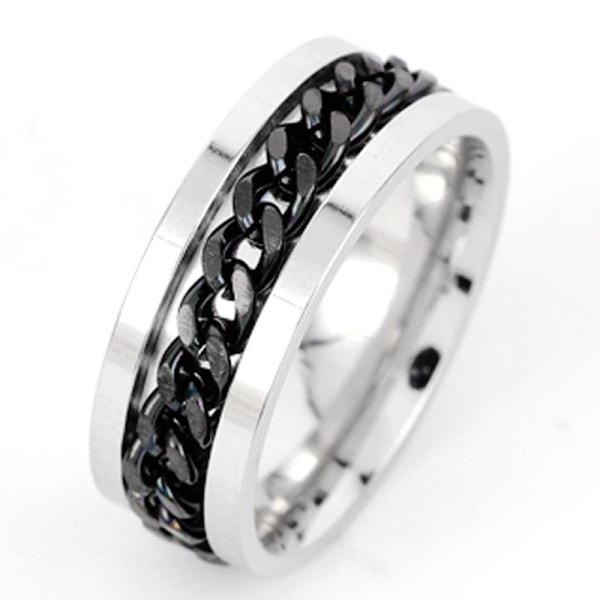 antistress spinner pyörivä fidget ring rings musta Størrelse 8 / 18,2 mm