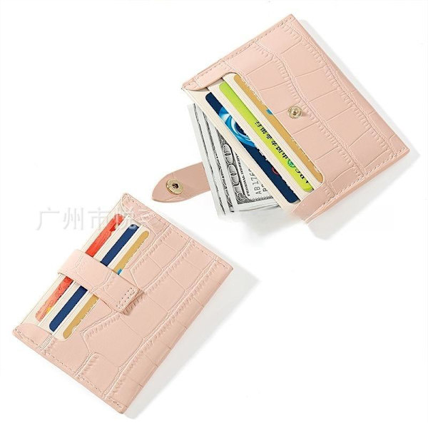 korthållare kort plånbok slim card holder wallet PU läder gul