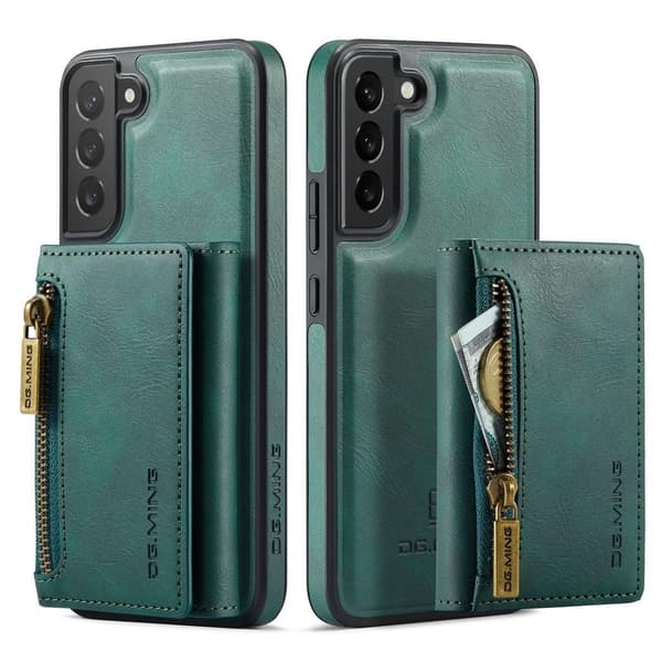 (Til iPhone 16 Pro Max) DG.MING M5-serien aftagelig pung-etui grøn
