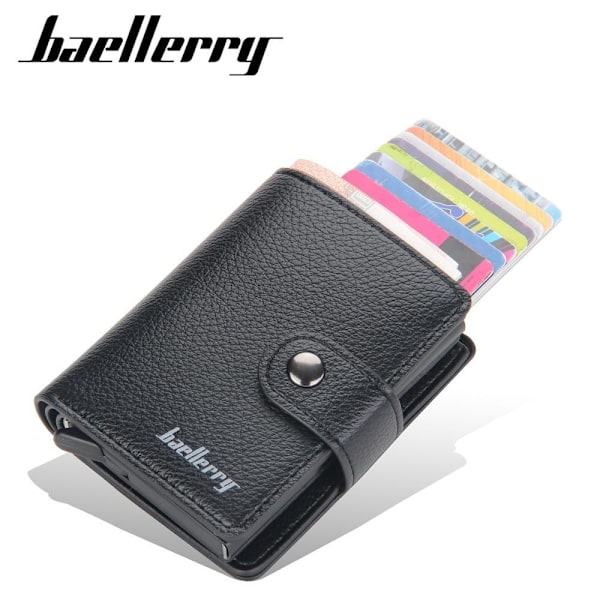 BAELLERRY RFID blockerande automatisk popup-plånbok med aluminiu kaffe