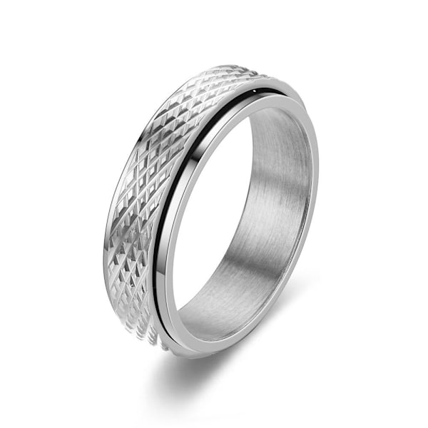 Roterende Diamond Snake Skin Stripe Parring - Kærlighed for Evigt, Tid 6 mm sort nr. 9