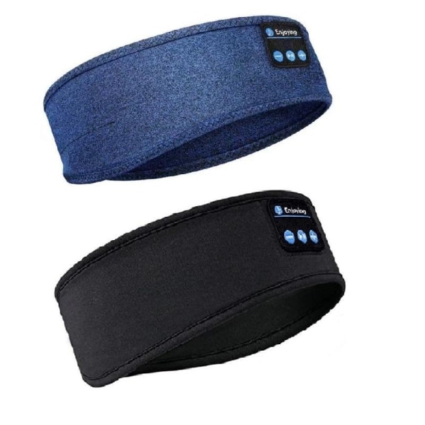 Trådløse hovedtelefoner bluetooth 5.0 sove hovedtelefoner sports hovedtelefoner søvn hørelse 1 stk blå＋ 1 stk sort
