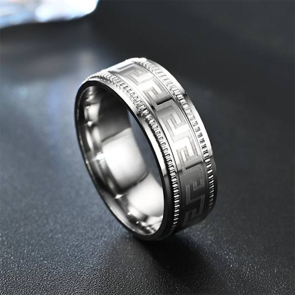 Great Wall dubbelstegspräglad laserring - äkta kinesisk symbolik präglat murguld nr 9