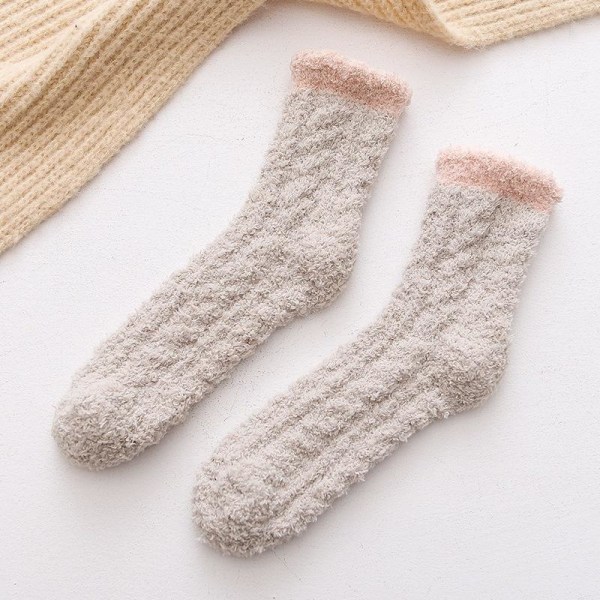 Kvinnor mode höst vinter varm mjuk fluffig strumpor pack 7 par
