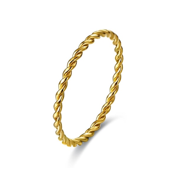 Fantastisk hamperepe Pinky Ring for kvinner - tynn, stilig og 1,5 mm rosa gull nr. 8