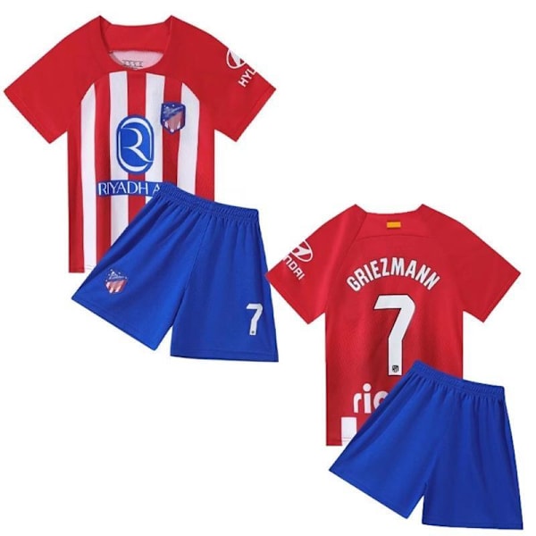 Atletico Madrid #7 Griezmann hemmafotbollssats - barn- och vuxen #30 (165CM)