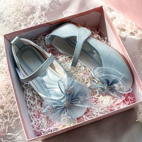 elsa prinsesse sko barn pige med pailletter blå 21,5 cm / størrelse 36