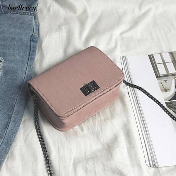 Läderväska Axelremsväska Crossbody-påse Rosa