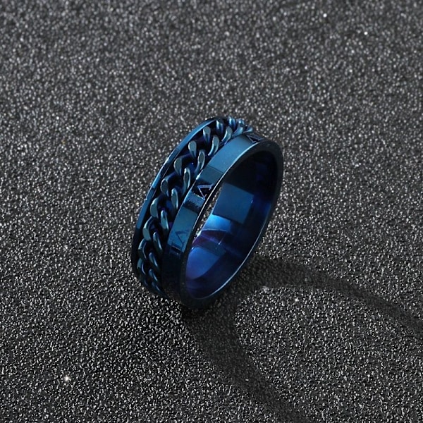 antistress spinner roterende fidget ring ringe blå Koko 7/17mm