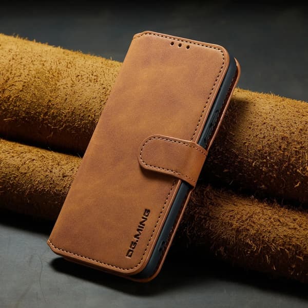(For Samsung Galaxy A53) DG.MING Premium Leather Wallet Case with Card Slots, Stand Function & Magnetic Closure Blå