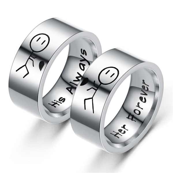 His Always Yours My Forever Love - Paripari - Graveroidut sopivat musta 8mm hänen aina Nro 9