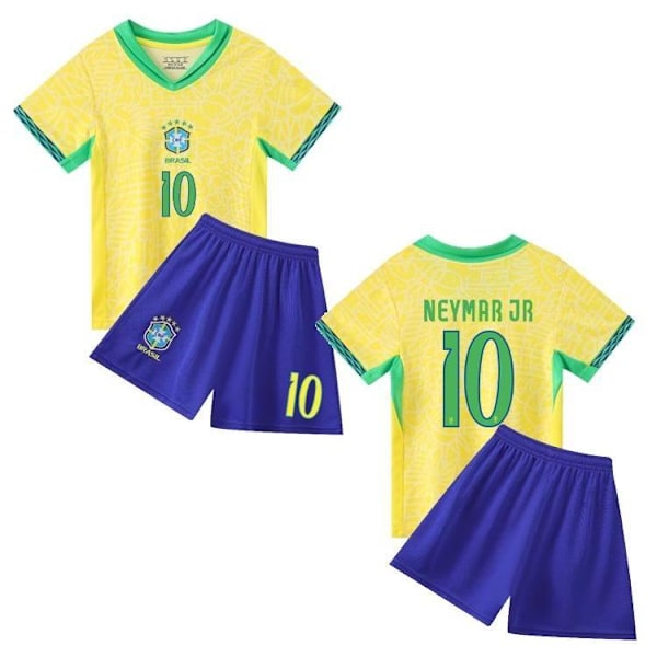 Neymar Jr. #10 Brasilian jalkapallopaita &amp; shorts Set - lapset & #24 (140CM)