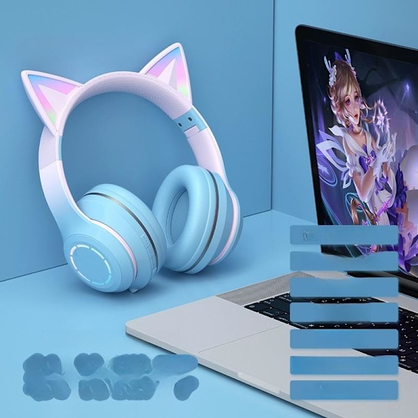 cat ears kuulokkeet langattomat cat bluetooth kuulokkeet blå