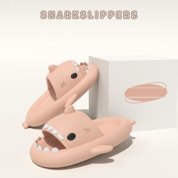 tøfler haj shark slippers shark slides barnetøfler rosa 170 (innvendig 17 cm)