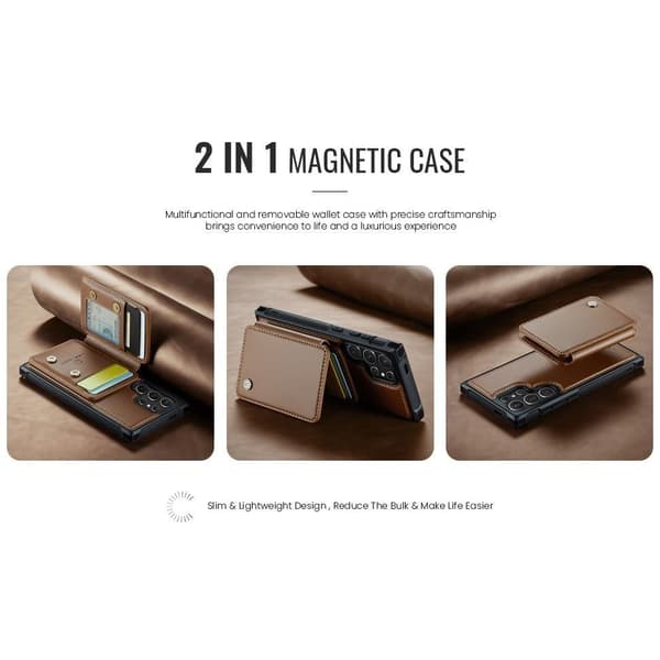 (Til Samsung Galaxy S21) Magnetisk tegnebogs etui med RFID-beskyttelse og stativ til [telefonmodel] rosa