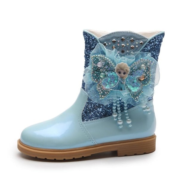 elsa prinsessa kengät lapsi tyttö paljeteilla sininen 18,2 cm / koko 28