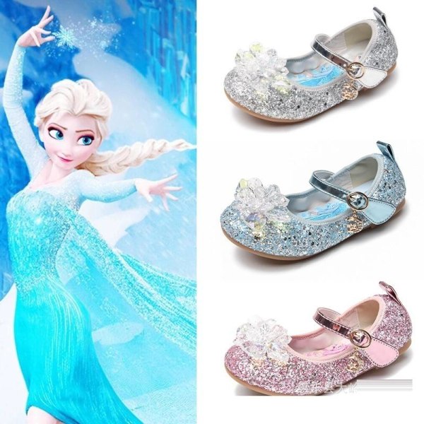 elsa prinsesse sko barn pige med pailletter blå 21,5 cm / størrelse 36