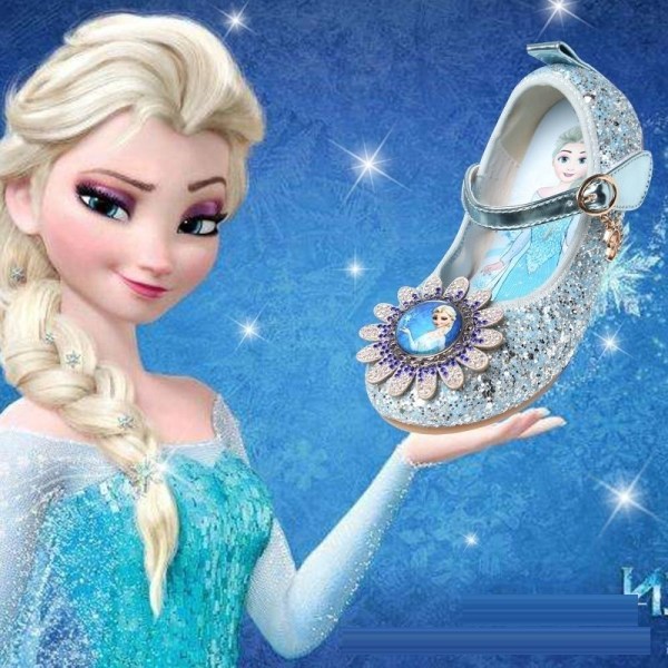 elsa prinsesse sko barn jente med paljetter blå 17,5 cm / størrelse 28