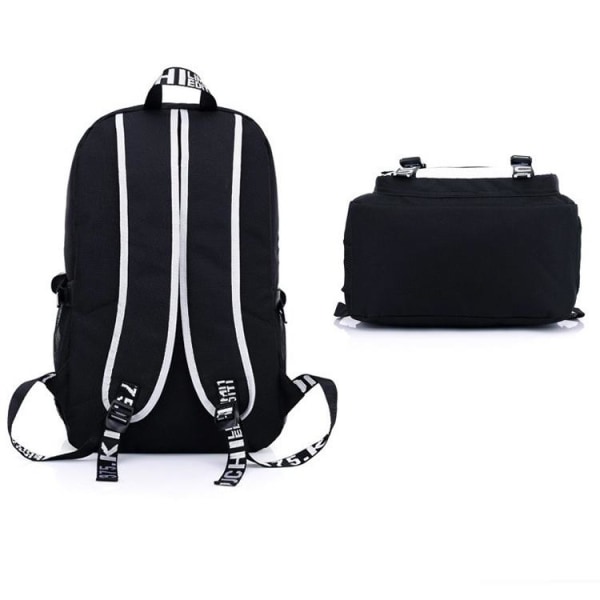 One Piece ryggsäck barn ryggsäckar ryggväska med USB uttag 1st svart
