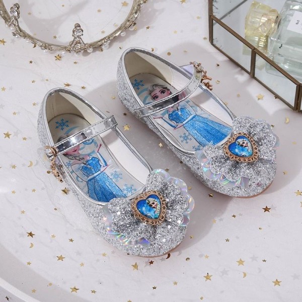 elsa prinsessa barn skor med paljetter blå 18.5cm / size30
