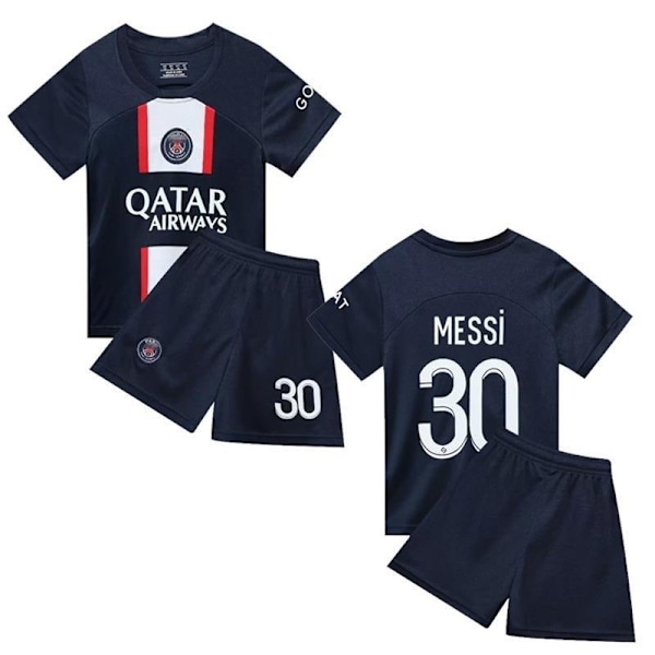 Paris Home 30 Messi Jalkapallopaita &amp; Shorts Set Lapsille ja Aikuisten #28 (160cm)