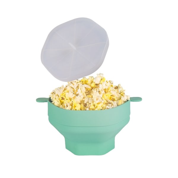 popcorn skål silikone mikro skål til popcorn sammenklappelig Grøn