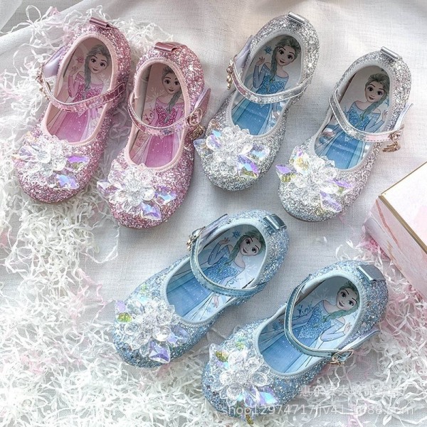 elsa prinsesse sko barn pige med pailletter pink 20 cm / størrelse 33