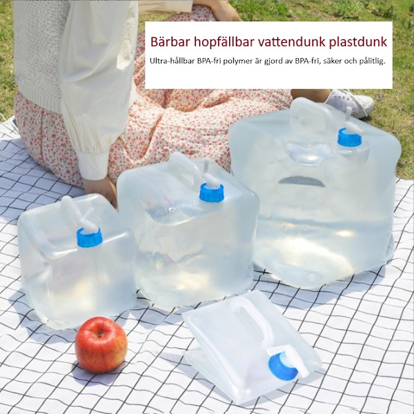 Bärbar hopfällbar vattendunk plastdunk vatten dunkar vattenpåse 2st/10L