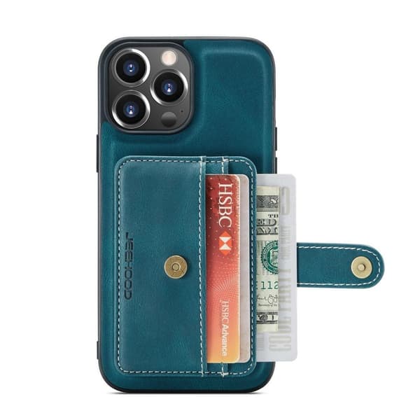 (For Samsung S22 Plus) Magnetisk avtakbart kortetui med RFID-beskyttelse 14 blå