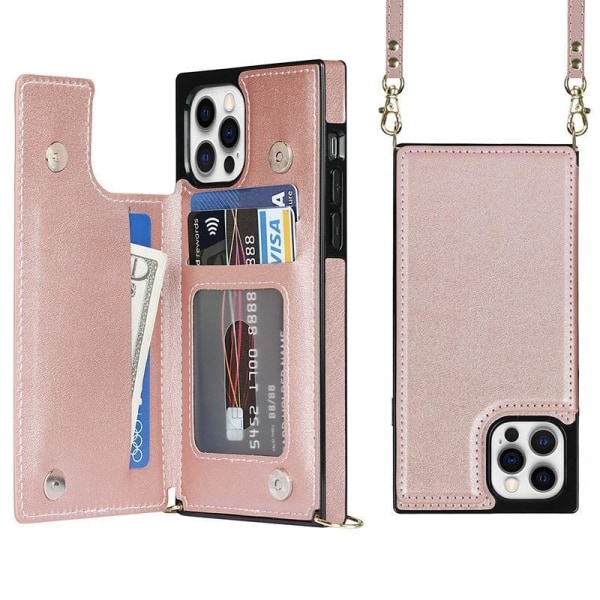 mobilskal fodral plånboksfodral korthållare för iPhone 12 /12 PR Brun