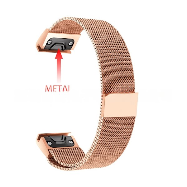 armbånd stål Garmin Fenix ​​7x/6x/5x 26mm sort