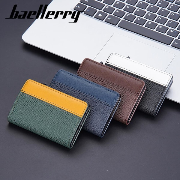 Baellerry RFID Blocking Bifold-plånbok för män - Snygg färgblock kaffe